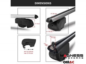 Alfa Romeo Stelvio Roof Rack Cross Bars - for models w/ factory roof rails - Black (2017-2025) Alfa Romeo Stelvio Roof Rack Cross Bars - for models w/ factory roof rails - Black (2017-2025)